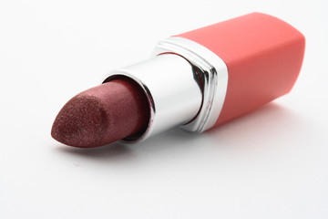 Diagonal lipstick in red tube on white