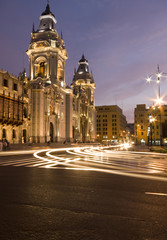 Fototapeta na wymiar Katedra na Plaza de Armas w Limie Peru Greater