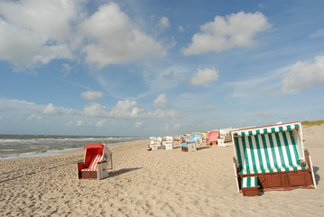 Strandkorb an der Nordsee Sylt