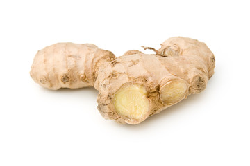 Ginger root isolated on white