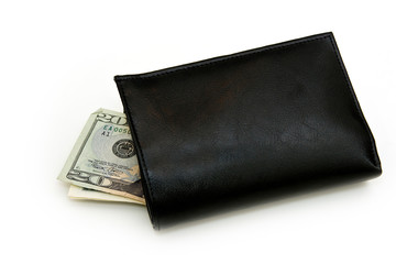 Black wallet isolated on white