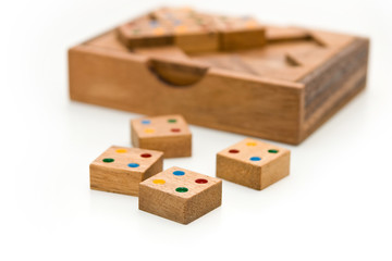 Wooden game isolated on white