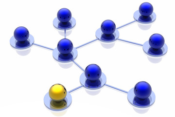 Obraz premium 3d network connections isolated in white background