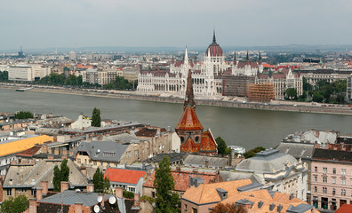 Cityscape of Budapest with Parlament