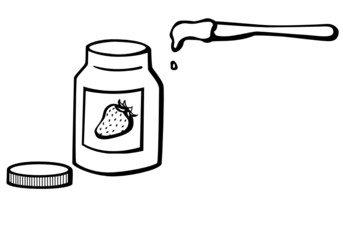 marmalade jar and spreading knife