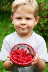 Child with berries