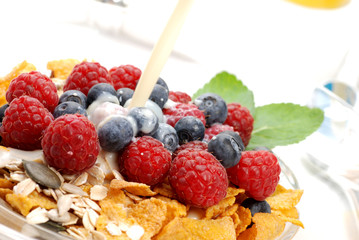 Müsli und frische Milch
