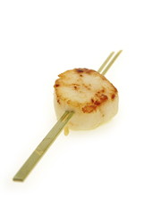 jakobsmuschel am bamboospieß