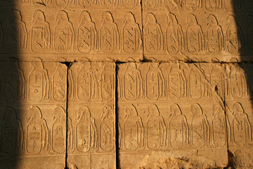 Hieroglyphics at temple of Karnak.