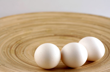 white eggs on plate
