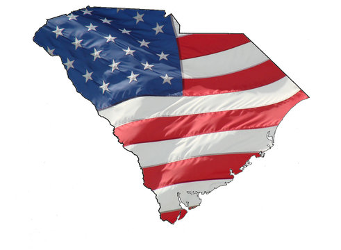 U.S. flag over South Carolina