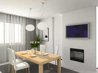 Modern kitchen. 3D render