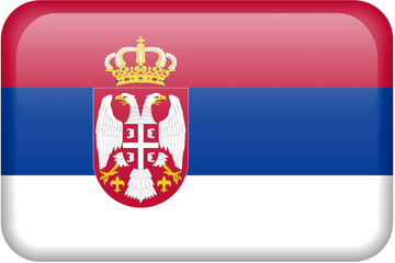 Obraz premium Serbia Flag Button