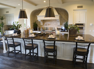 Modern Kitchen with a hardwood floor.