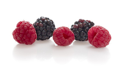 Blackberries and raspberries