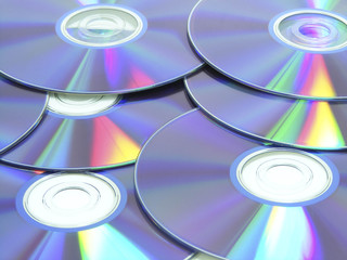 Background filled with compact disks