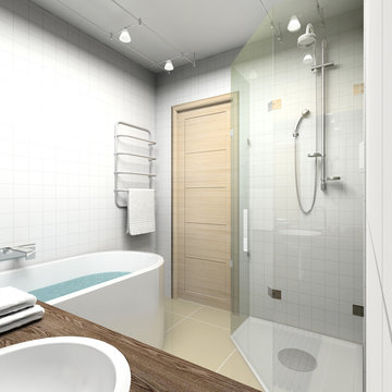 Modern bathroom. 3D render