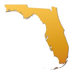 Florida (USA) map filled with orange gradient