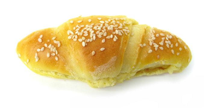 Roll croissant covered with sesame 