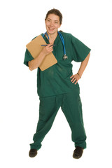 Fototapeta premium female nurse or doctor