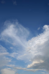 Naklejka na ściany i meble blue sky with sun and clouds