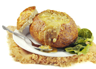 Cream Soup in a Sourdough Bread Bowl