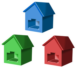Network plug shaped as houses