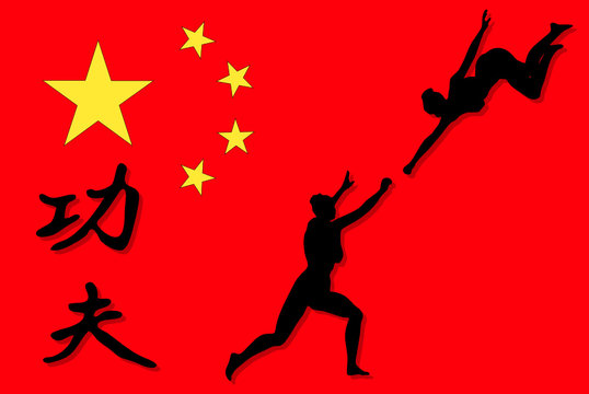 Fototapeta Kampfsport Scene mit der Flagge von China- Vector