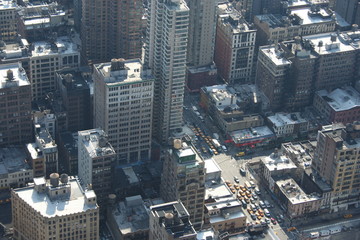il traffico di New York visto dall'alto dei grattacieli