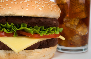 Close up Burger & Cola