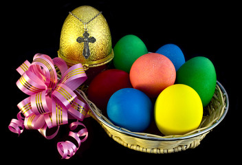 Easter composition over black