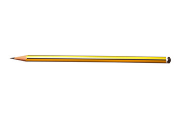 Yellow pencil against white background