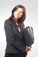A woman with the folders