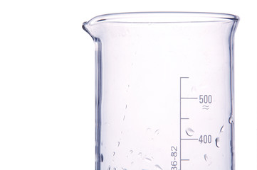 water in a chemical measure glass