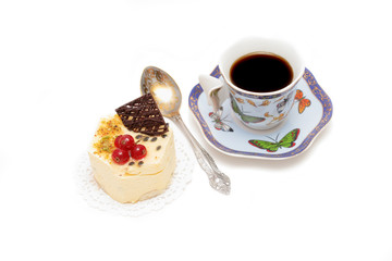 sweet dessert and a cup of coffee