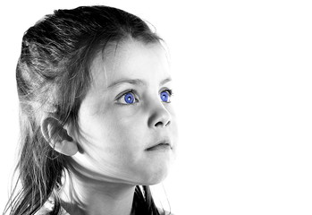 Young Girl with Bright Blue Eyes
