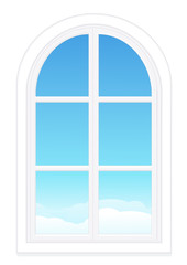 Fenêtre fermée sur un ciel bleu (détouré)