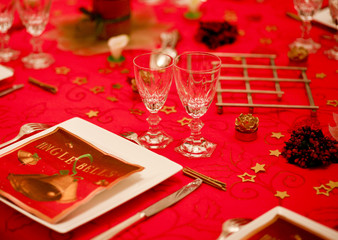 table de noël préparée