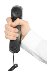 telephone receiver with hand