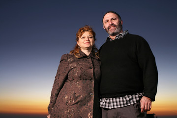 Portrait of happy jewish mature couple outdoors
