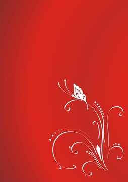 rojo intenso con flor