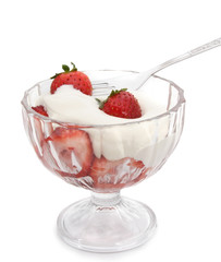 cream and strawberry