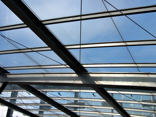 Modern abstract architecture - metal glass ceiling