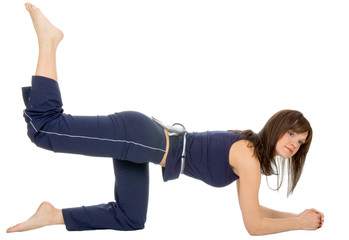 Beautiful young girl doing yoga