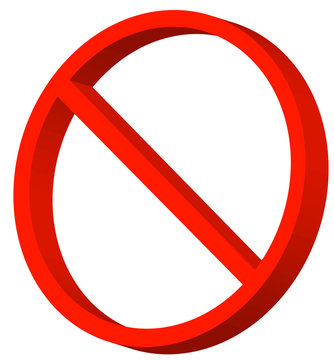 3d red not allowed or prohibited symbol 