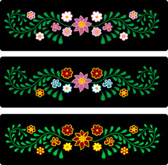 Flower ornament on a black background