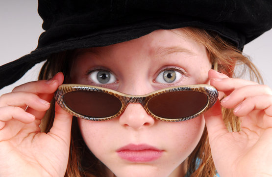 Young Girl Looking Cool in Sunglasses