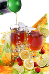 Tea pouring  into cup