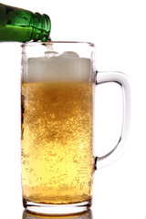 Beer Pouring In Glass Mug