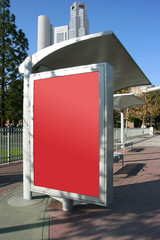 Place your ad on bus stop board (With clipping paths)